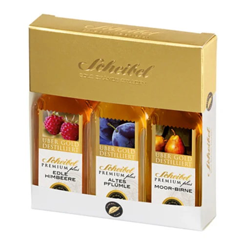 Brand SCHEIBEL Premium Plus Trio 3 x 20 ml 40, 40 und 43 % Vol. Kostenloser Rückversand