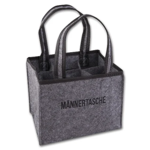 Flaschenträger mit Stickerei "Männertasche", für 6 Flaschen Zertifiziert