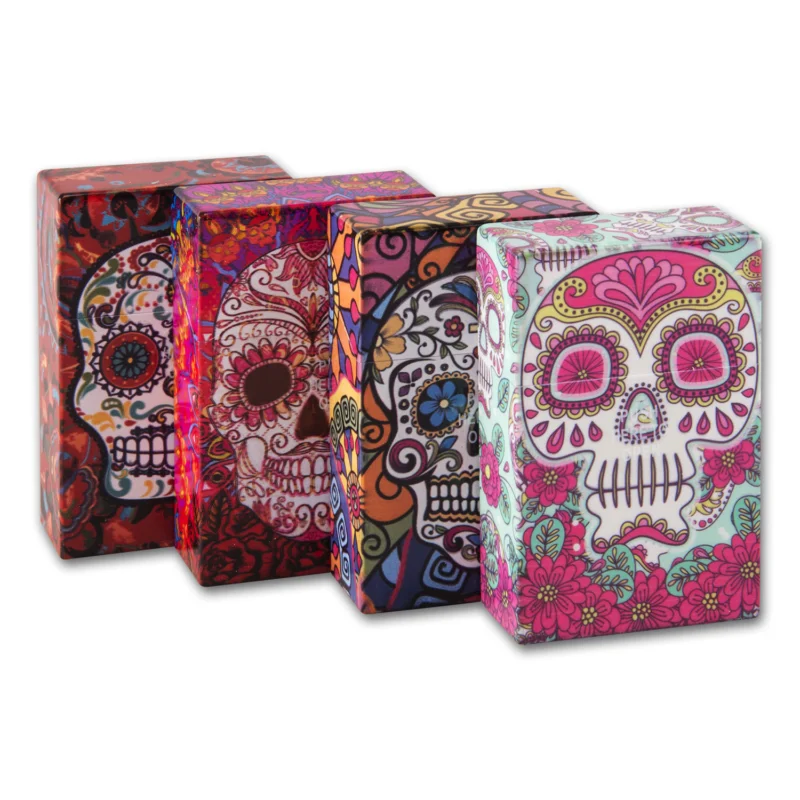 Sonderaktion Zigarettenbox Kunststoff CHAMP Skull 4 Farben sortiert