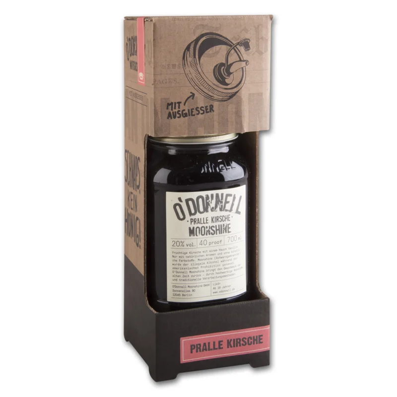Top-Seller Likör O'DONNELL MOONSHINE Pralle Kirsche 20% Vol. mit Ausgießer
