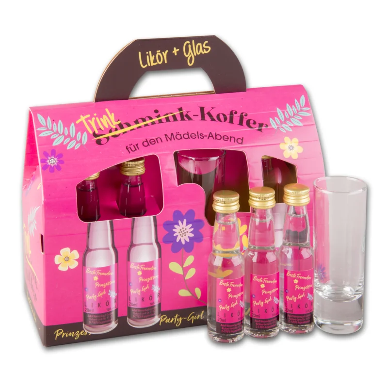 Direktkauf Likör WEISENBACH Trinkkoffer Feige 3 x 20 ml mit Likörglas