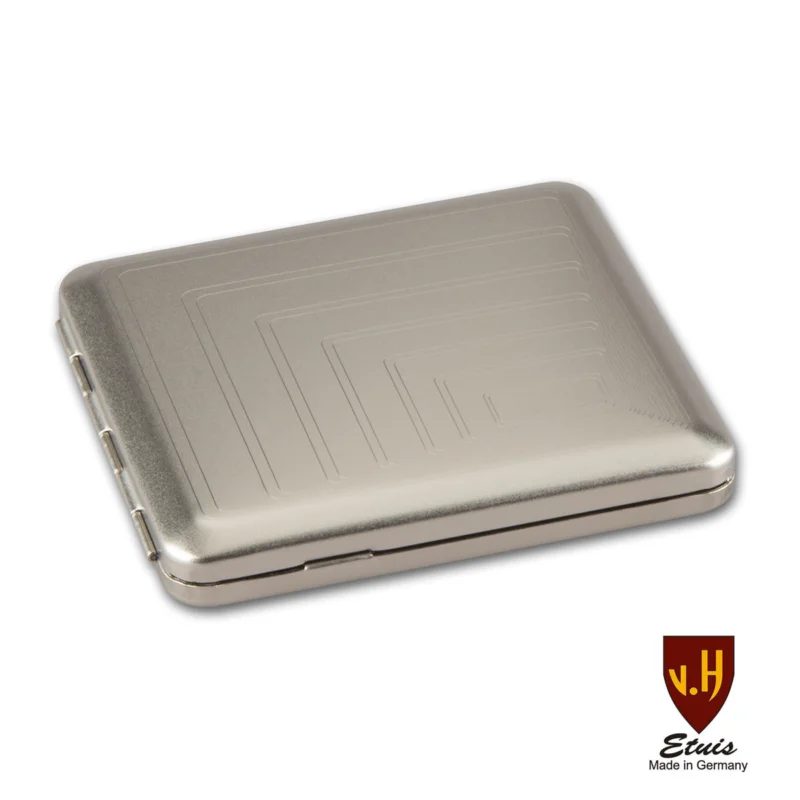 Top-Seller Zigarettenetui Metall VH 18er Nickel/satiniert Rechtecke mit Gummizug