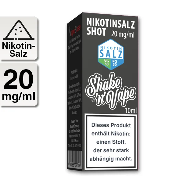 Garantierte Lieferung Nikotinsalz NIKOLIQUIDS Shot ohne Aroma 20 mg
