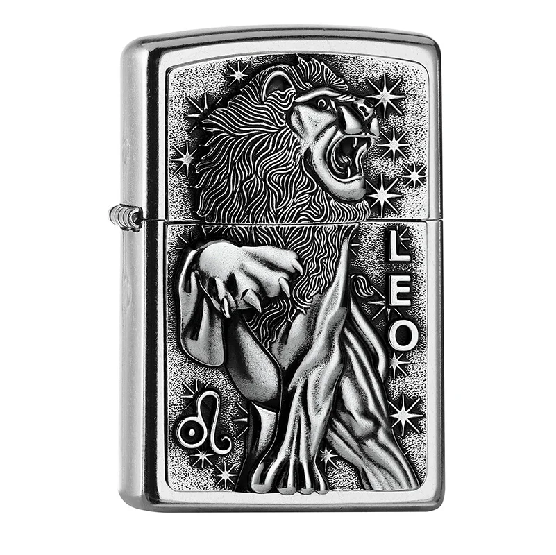 Aktuell ZIPPO Street chrom Leo Emblem Tierkreiszeichen 2006497
