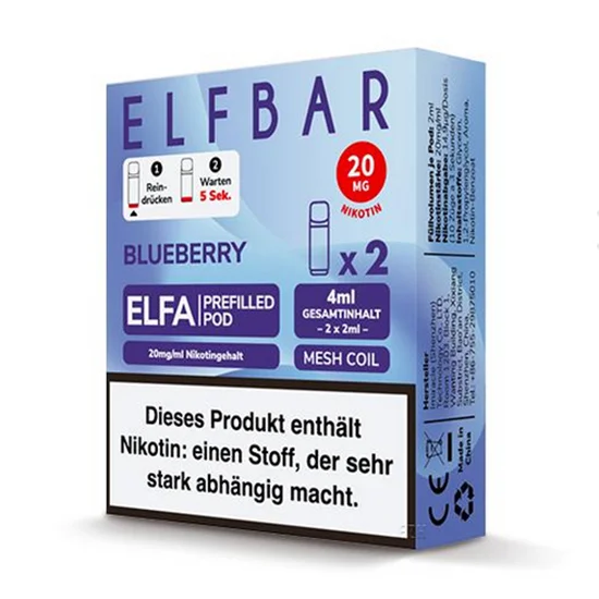 Finale Aktion ELFBAR Elfa Blueberry 20 mg 2 Pods