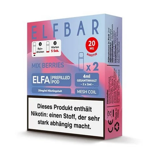 ELFBAR Elfa Mix Berries 20 mg 2 Pods Solange Der Vorrat Reicht