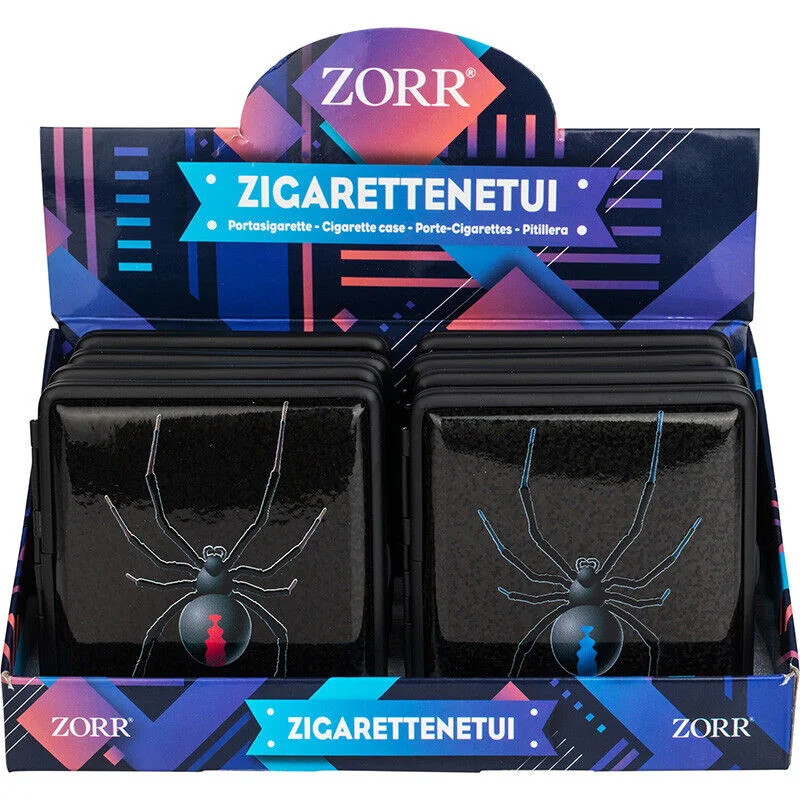 Zorr Zigarettenetui "Spinne" 4 Farben sortiert Zertifiziert