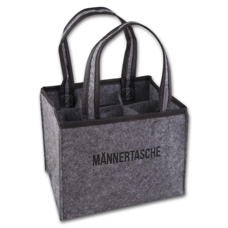 Flaschenträger Stickerei Männertasche für 6 Flaschen TBH 18x16x23 cm Preis Gesenkt