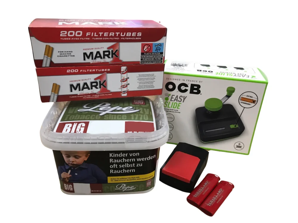 Top-Preis PEPE Rich Green 170g Eimer + 400 Mark1 Hülsen + OCB Easy Slide Big + Etui inkl. 2 Feuerzeuge