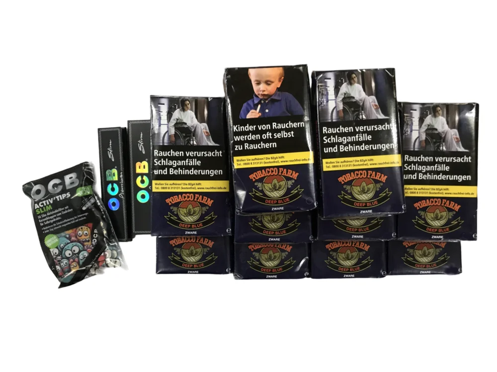 Jetzt Kaufen 10x TOBACCO FARM Zware + 1x OCB Activ'Tips Slim 7mm Limited Edition + 2x OCB Schwarz Premium Long Slim
