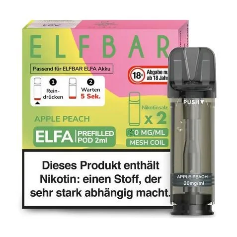 ELFBAR Elfa Apple Peach 0mg 2 Pods Preisreduziert