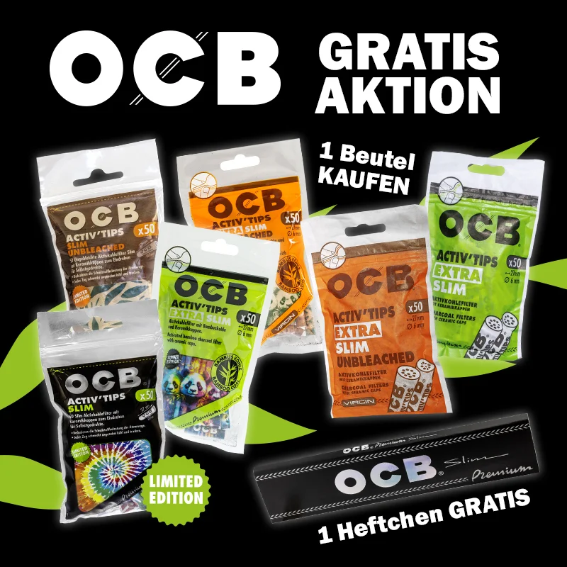 ! 1+1 ! 1x OCB Activ'Tips Extra Slim 6mm + 1 Heftchen gratis Sale