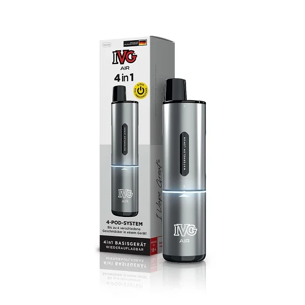 Neu E-Zigarette IVG Air Pod 4in1 silber 1100 mAh