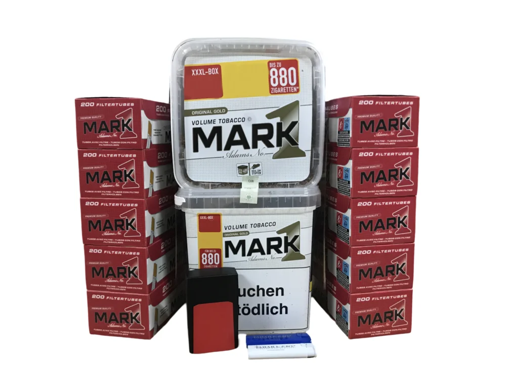 Jetzt Kaufen 2 x Mark Adams No. 1 GOLD 400g + 2000 Mark1 Hülsen + Etui inkl. 2x Feuerzeug