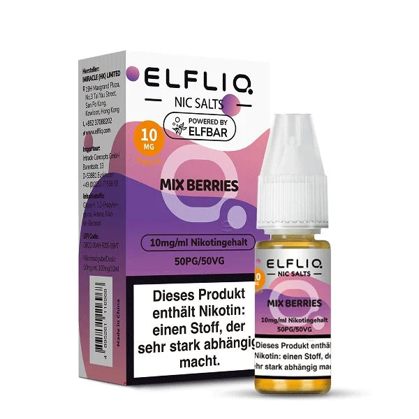 Direktkauf E-Liquid Nikotinsalz ELFBAR Elfliq Mix Berries 10mg