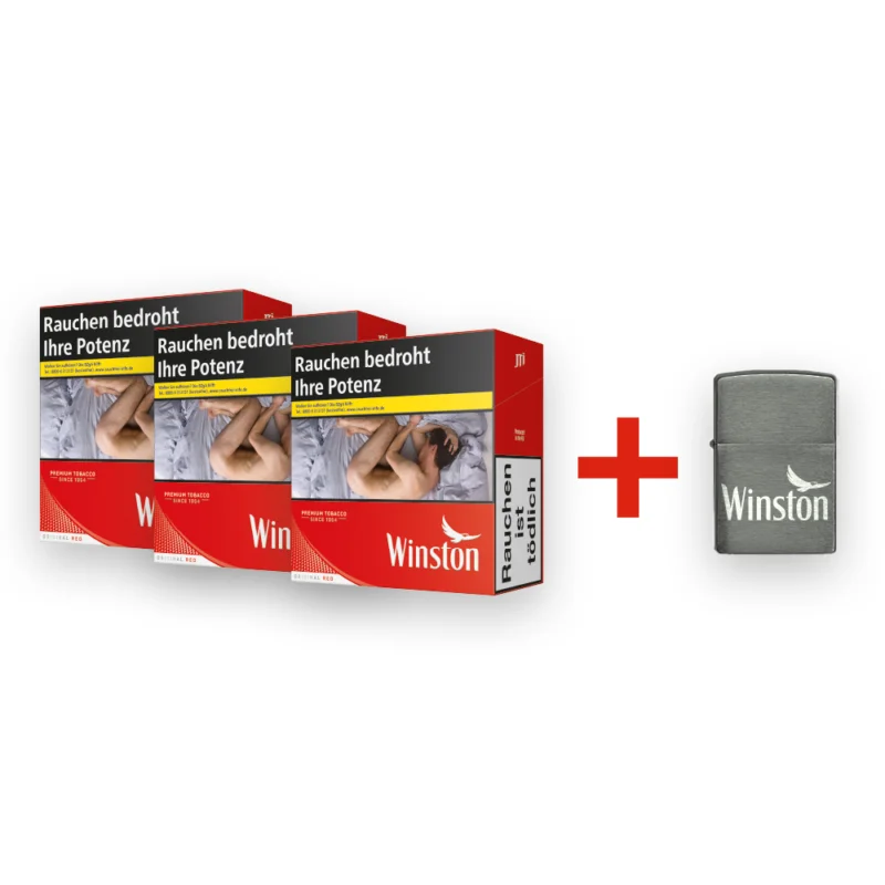 Neuheit 1 Stange WINSTON Red BP 6XL 20,00 Euro (3x58) + Winston Zippo Feuerzeug