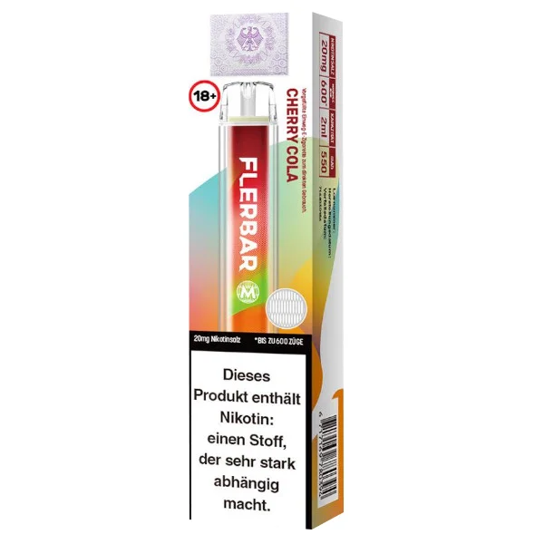 E-Shisha FLERBAR M Einweg (10) Cherry Cola 20mg 600 Züge Kracherpreis