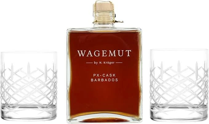 Schneller Versand Wagemut PX Cask Rum 700ml – 40,3 % Vol. | Mit 2 Tumbler-Gläsern