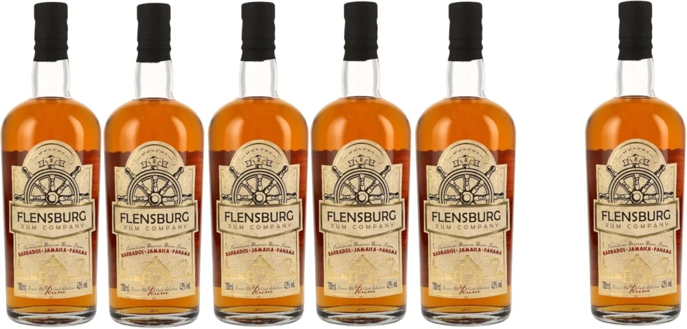 FRC Premium Rum I Blend aus Barbados, Jamaika & Panama I 43% vol I 0,7 l 700ml I Aroma von reifer Mango & saftigem Pfirsich, abgerundet durch feine Vanille & Eichenholznoten (5 + 1 Vorteilspack) Direkt Vom Hersteller