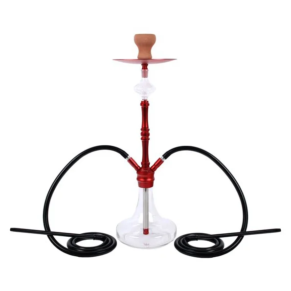 Saisonangebot Wasserpfeife CATCHER rot/transparent 66cm hoch 2 Anschlüsse