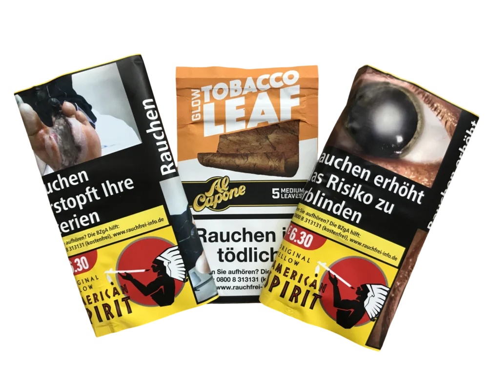 2x American Spirit Original Yellow 30g + 1x Al Capone Tobacco Leaf -Glow Schnäppchen