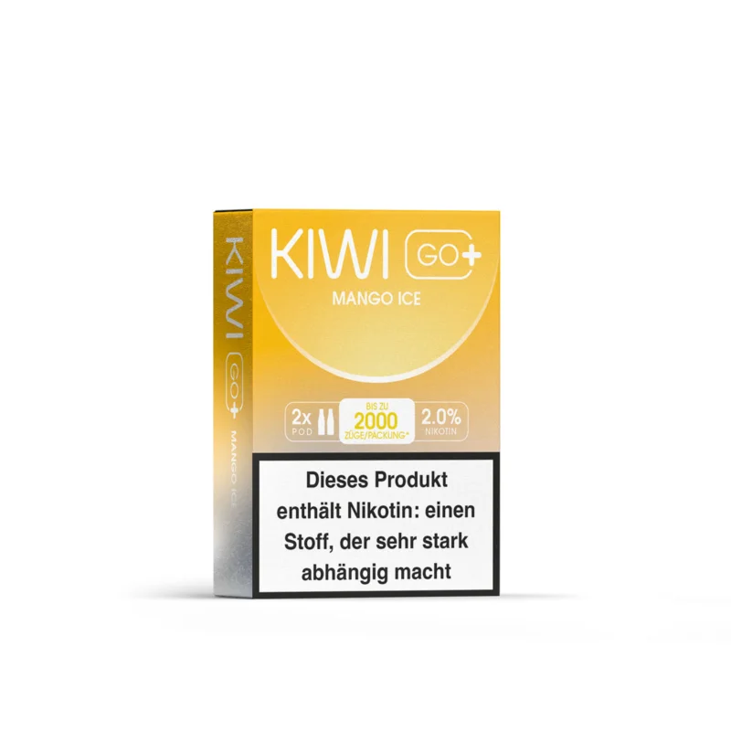 5+1 AKTION | 6 x Kiwi GO+ Pods - Mango Ice 20mg(2er-Pack) Markenware
