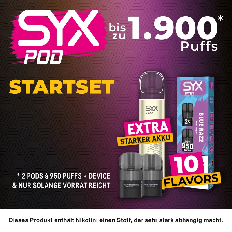 ! AKTION ! SYX - 1 Pack Kiwi Passion Guava Pods(2 Stück) + 1 Device gratis Mega-Angebot