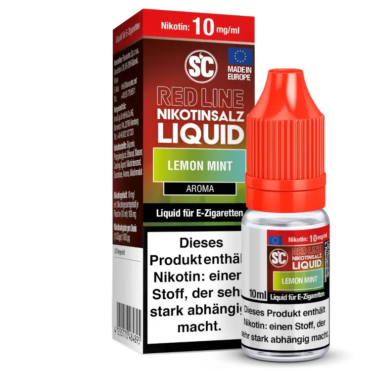 Neu Im Sortiment E-Liquid Nikotinsalz SC Red Line Lemon Mint 10mg