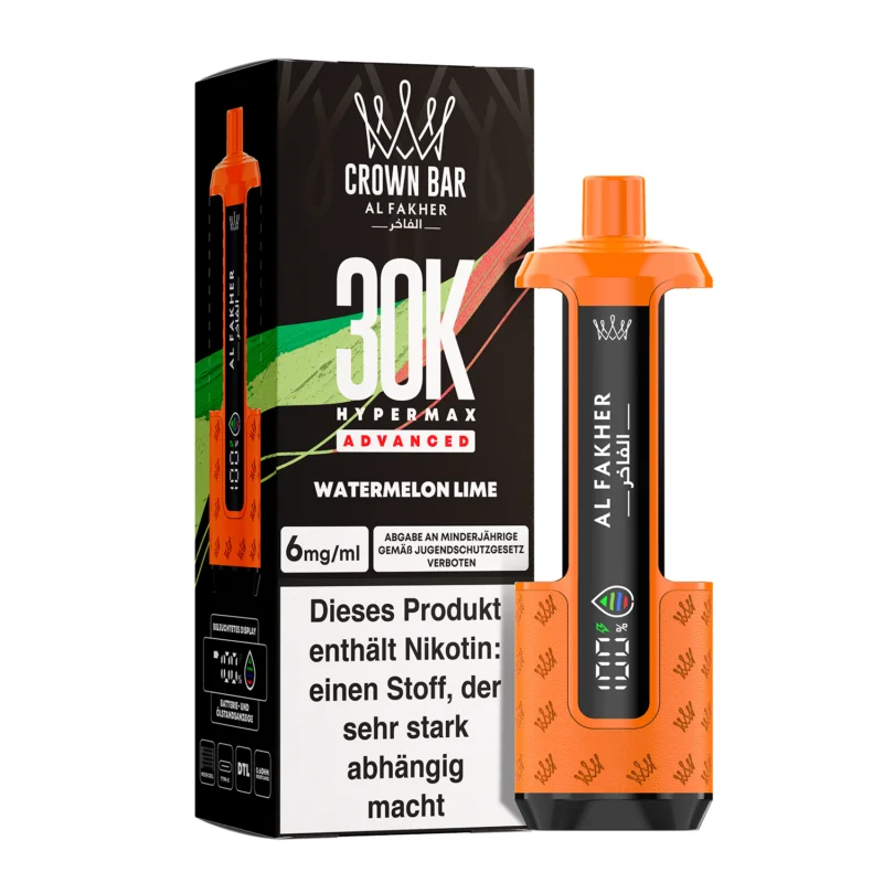 E-Zigarette AL FAKHER (5) 30K Hypermax Watermelon Lime 6mg Finale Aktion