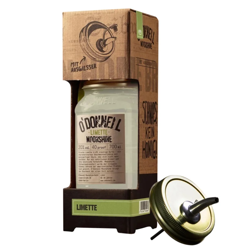 Likör O'DONNELL MOONSHINE Limette 20% Vol. mit Ausgießer Markenprodukt