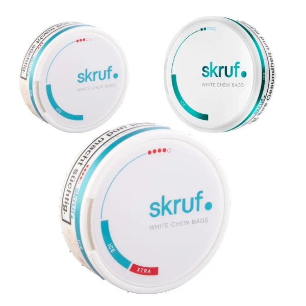Kostenloser Versand SKRUF Ice White Chew Bags Bundle