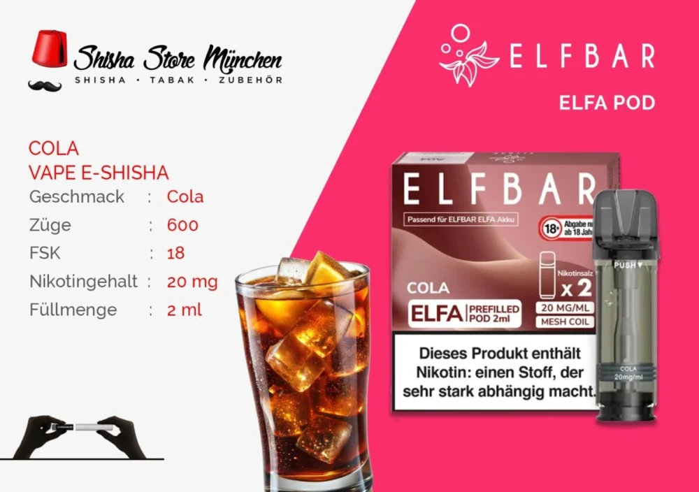 Elfbar Elfa Pod - Cola Vape E-Shisha Sichere Zahlung