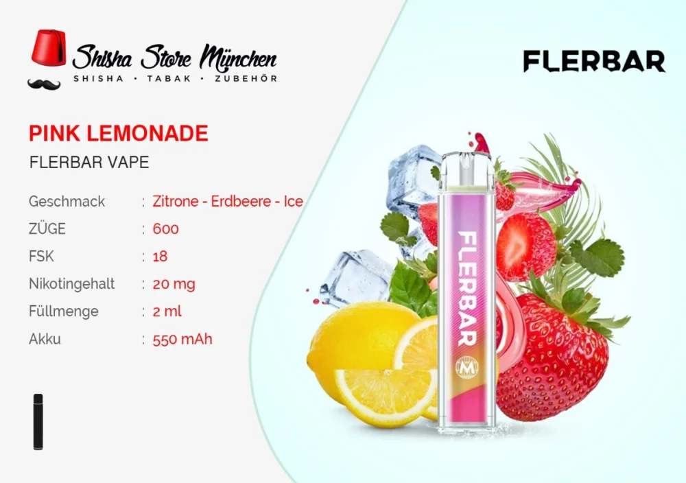 Geprüft Flerbar Vape - Pink Lemonade