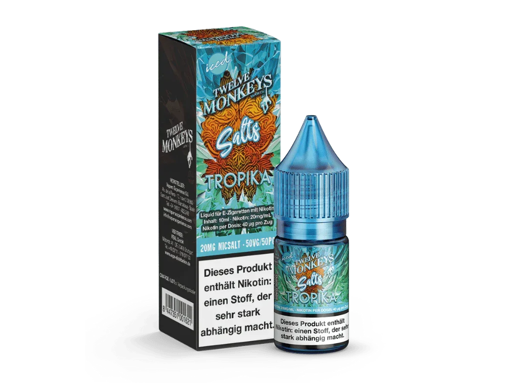 Kracherpreis Twelve Monkeys - Iced - Tropika - Nikotinsalz Liquid 20 mg/ml 10er Packung