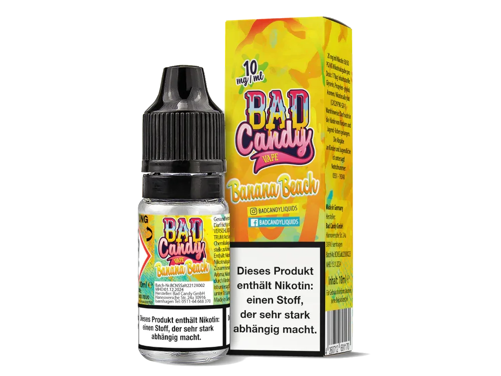 Online Kaufen Bad Candy Liquids - Banana Beach - Nikotinsalz Liquid 10 mg/ml 10er Packung