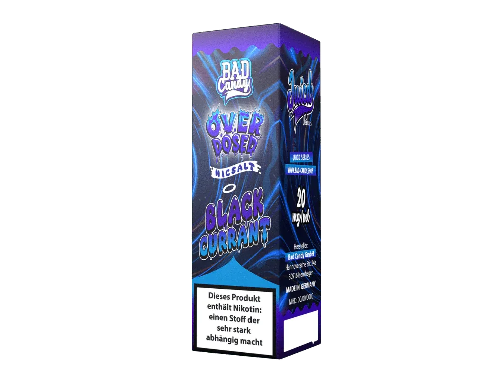 Neu Im Sortiment Bad Candy Liquids - Juicd - Overdosed Blackcurrant - Nikotinsalz Liquid 20 mg/ml 10er Packung