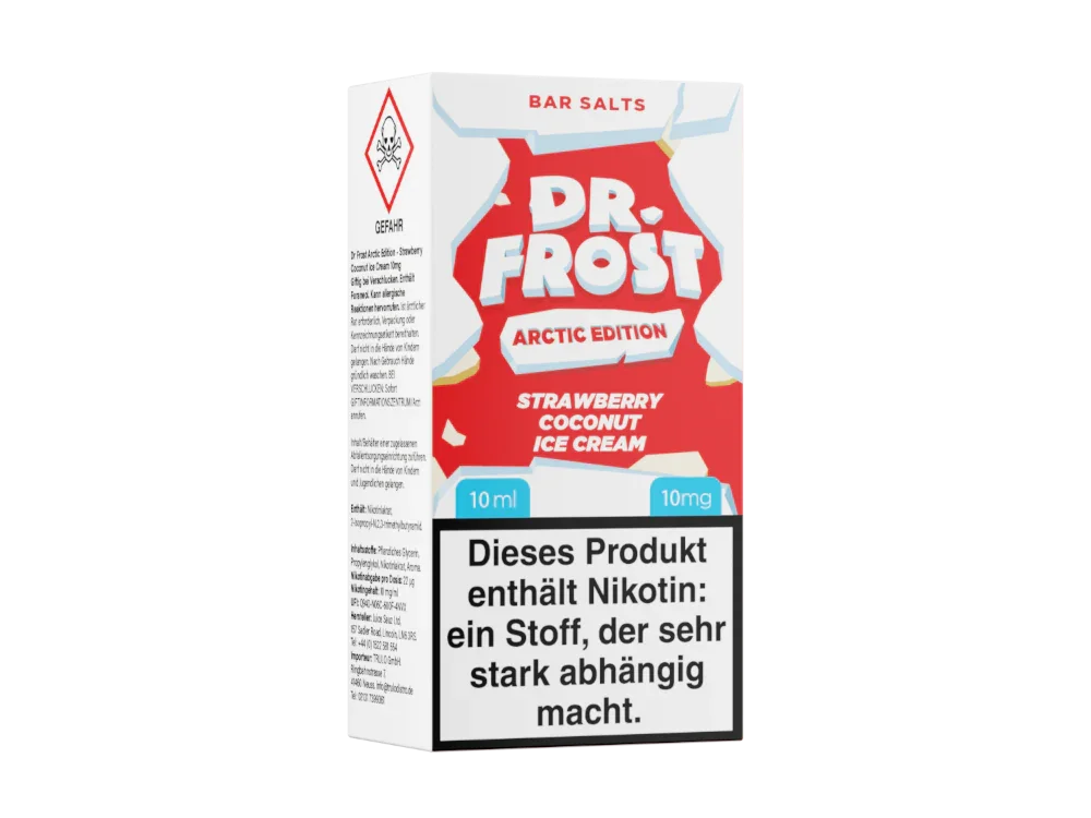 Rabatt Dr. Frost - Arctic Edition - Strawberry Coconut Ice Cream - Nikotinsalz Liquid 10 mg/ml 5er Packung