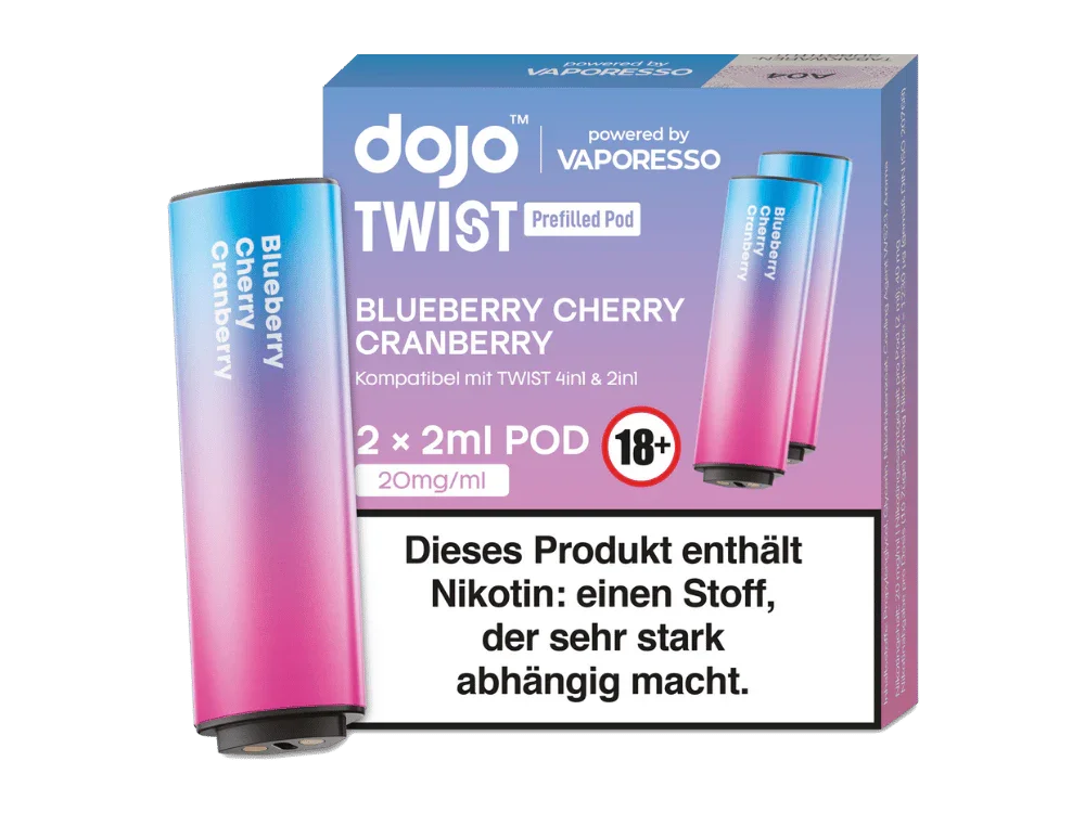 Direkt Vom Hersteller Vaporesso - Dojo - Twist Pod Blueberry Cherry Cranberry 20 mg/ml (2 Stück pro Packung) 400er Packung