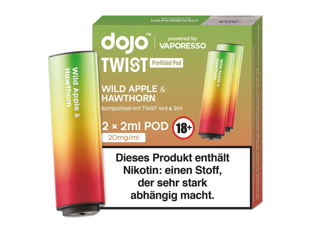 Vaporesso - Dojo - Twist Pod Wild Apple Hawthorn 20 mg/ml (2 Stück pro Packung) 10er Packung Markenware