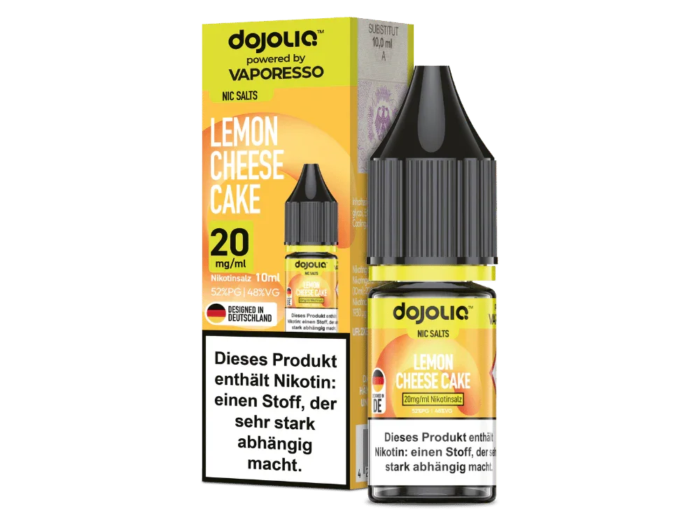 Neue Kollektion Vaporesso - Dojoliq - Lemon Cheese Cake - Nikotinsalz Liquid 20 mg/ml 200er Packung