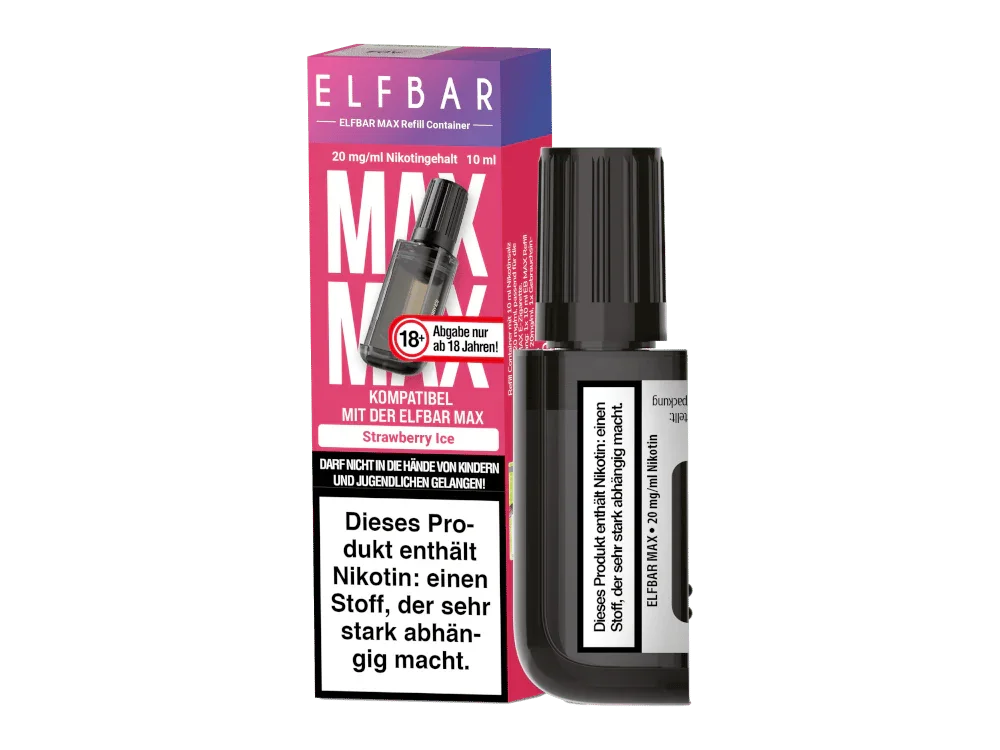 Geprüft Elfbar - Max Refill Container - Strawberry Ice 20 mg/ml 10er Packung