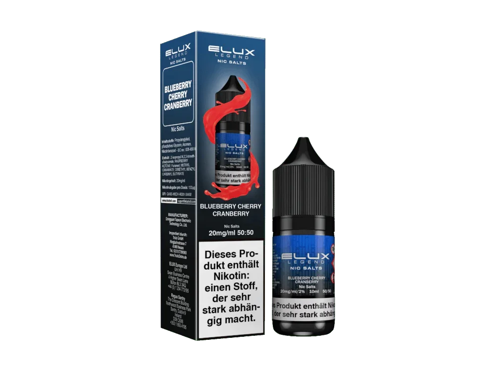 Elux - Blueberry Cherry Cranberry - Nikotinsalz Liquid 10 mg/ml 10er Packung Direkt Vom Hersteller