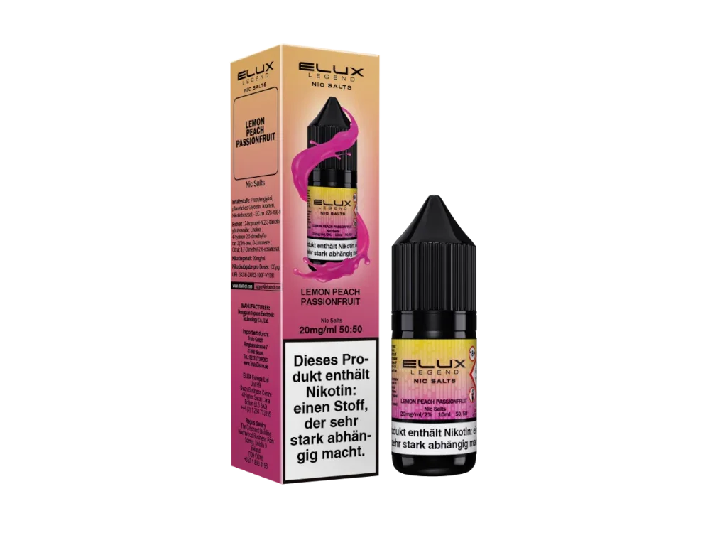 Elux - Lemon Peach Passion - Nikotinsalz Liquid 20 mg/ml Kostenloser Rückversand