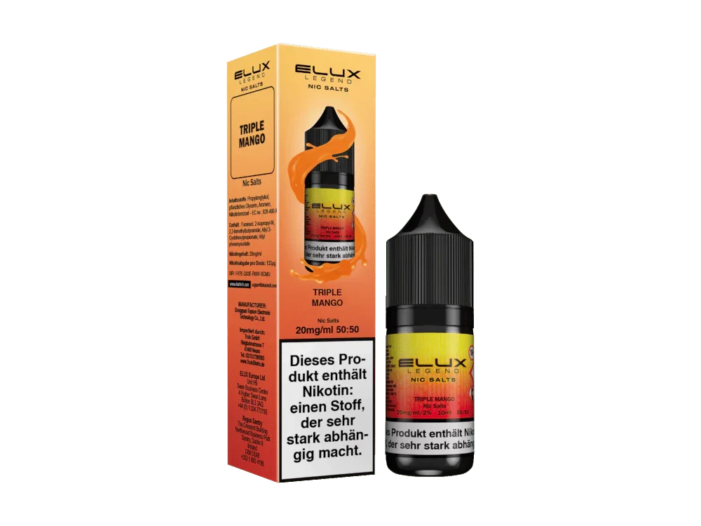 Kostenloser Rückversand Elux - Triple Mango - Nikotinsalz Liquid 20 mg/ml 10er Packung