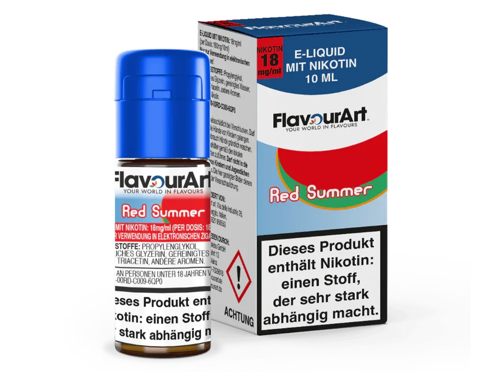 FlavourArt - Red Summer E-Zigaretten Liquid 18 mg/ml 15er Packung Begrenztes Angebot