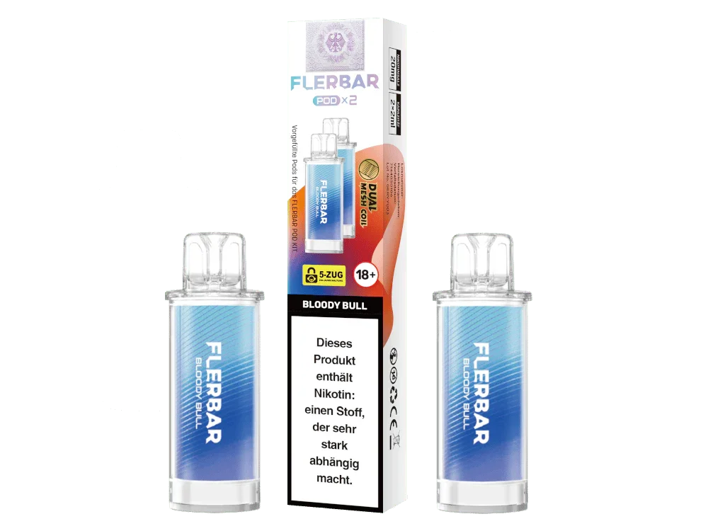 Heißes Angebot Flerbar - POD Bloody Bull 20 mg/ml (2 Stück pro Packung)