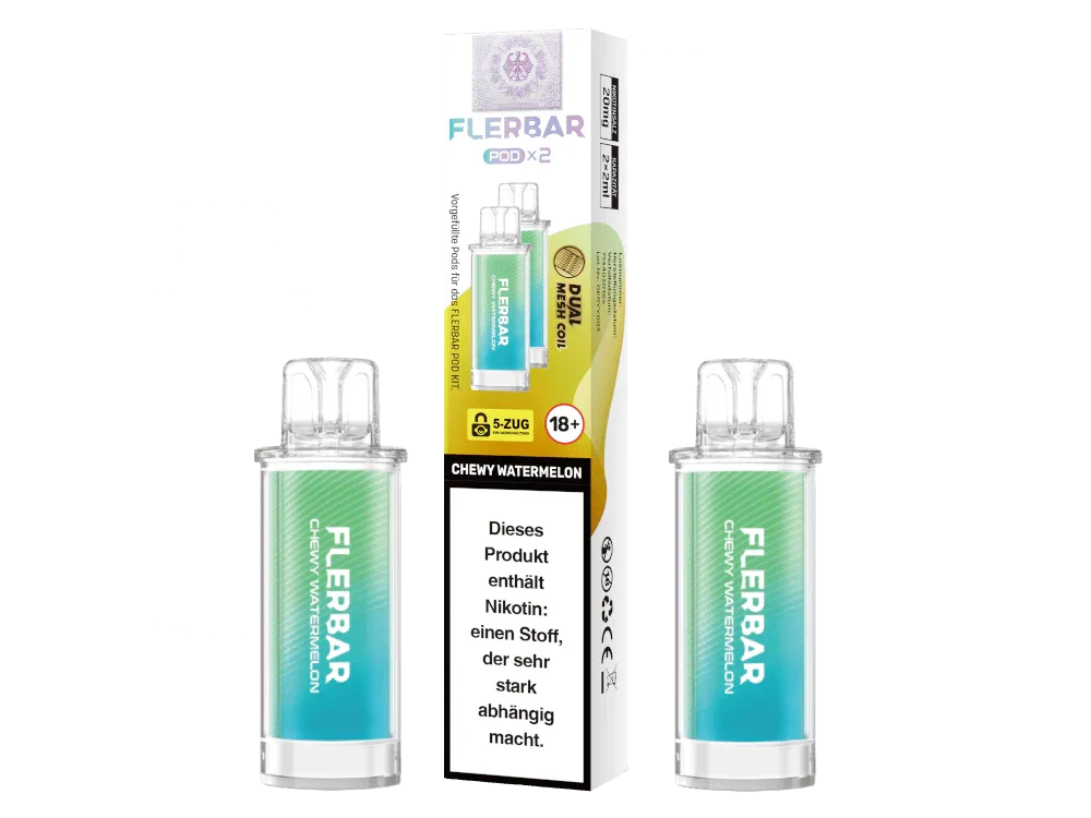 Top-Seller Flerbar - POD Chewy Watermelon 20 mg/ml (2 Stück pro Packung) 10er Packung