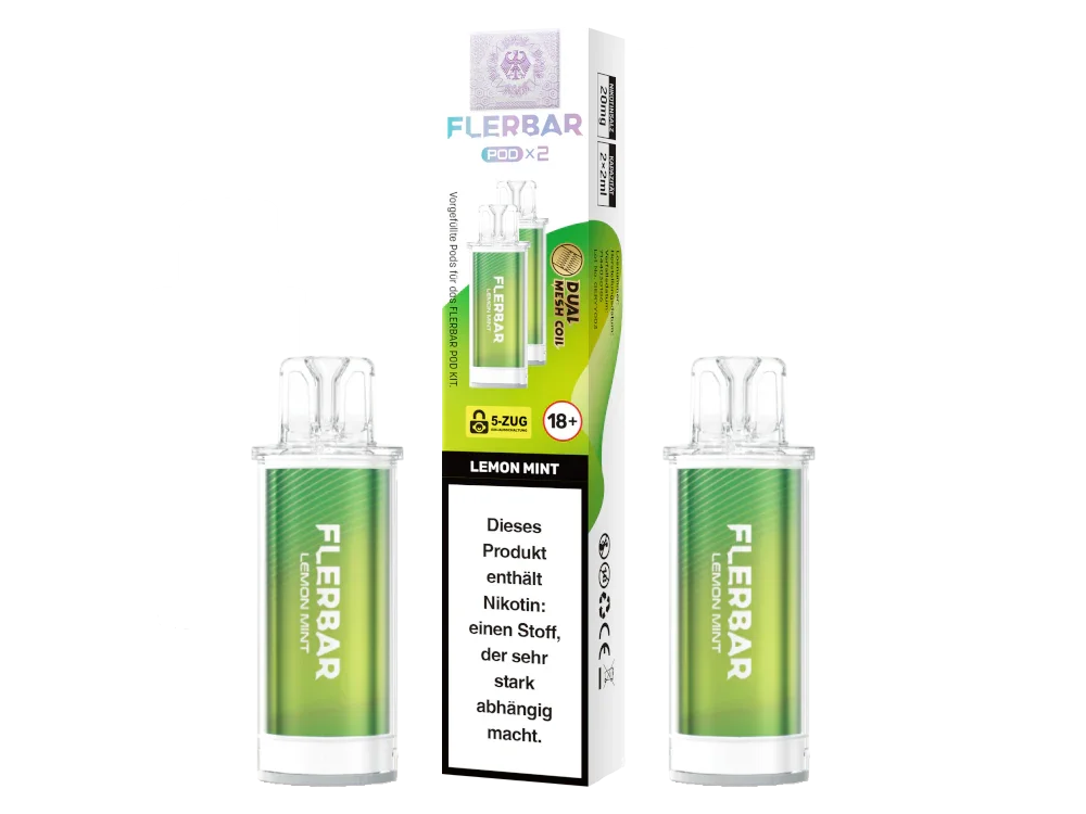 Flerbar - POD Lemon Mint 20 mg/ml (2 Stück pro Packung) 10er Packung Top-Seller