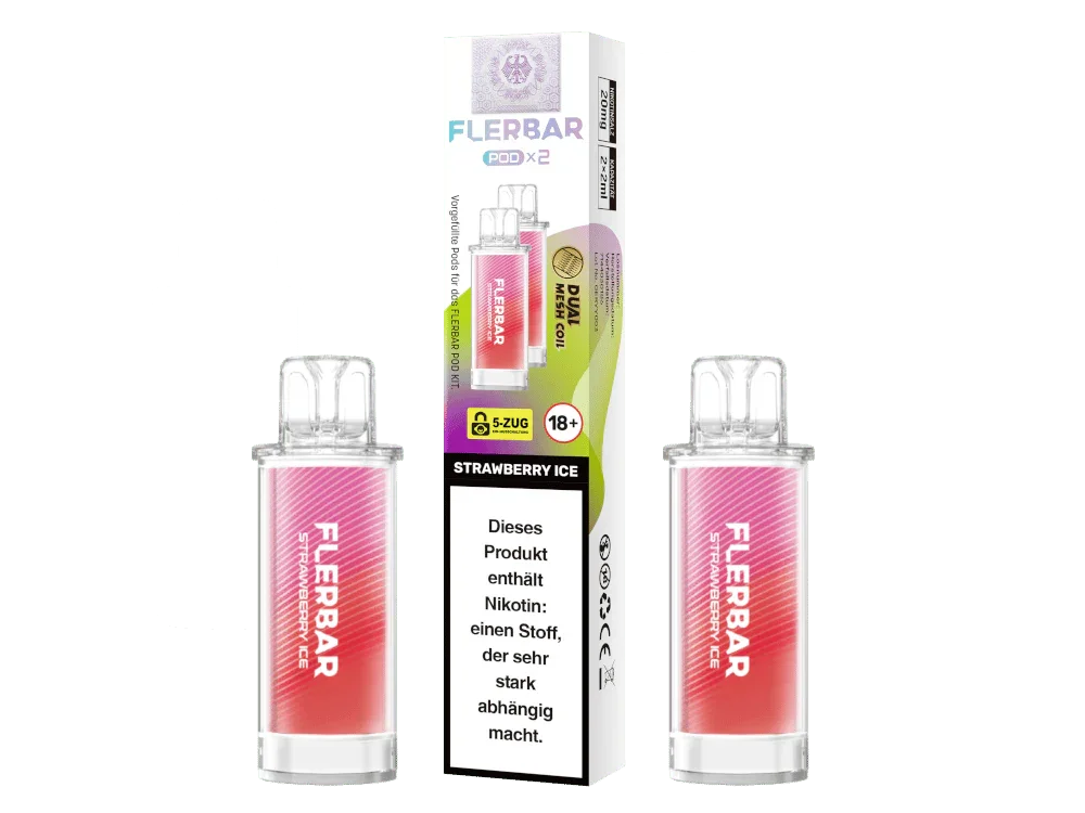 Beliebt Flerbar - POD Strawberry Ice 20 mg/ml (2 Stück pro Packung) 400er Packung