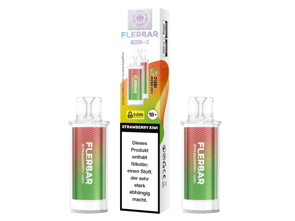 Jetzt Kaufen Flerbar - POD Strawberry Kiwi 20 mg/ml (2 Stück pro Packung) 10er Packung